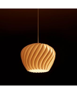 Cavelli 15" Mid Century Modern Pendant Ceiling Light Fixture Dining Room Over Table Kitchen Island Swirl White