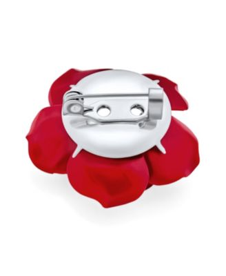 Romantic Floral Blooming 3D Carved Rose Brooche Pin in Pink Blue Black White Red