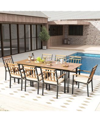 Patio Dining Chairs Set of 4 Metal Outdoor Chairs with Removable Padded Cushions