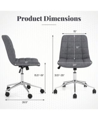 Teddy Fleece Armless Office Chair for Home or Desk Use, Soft and Cozy Seating