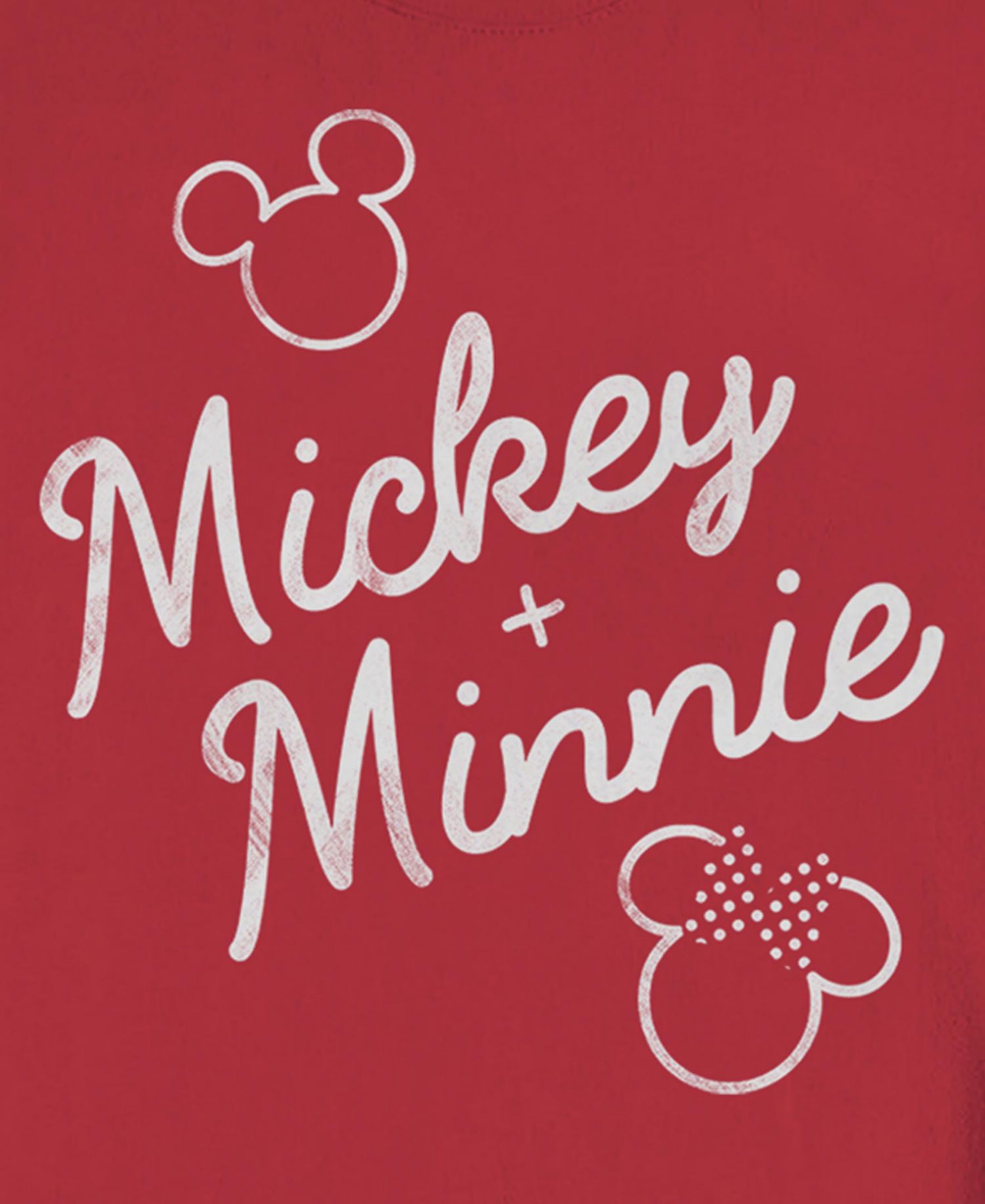 Men's Mickey & Minnie Signed Together Crew Fleece Pullover Sweatshirt