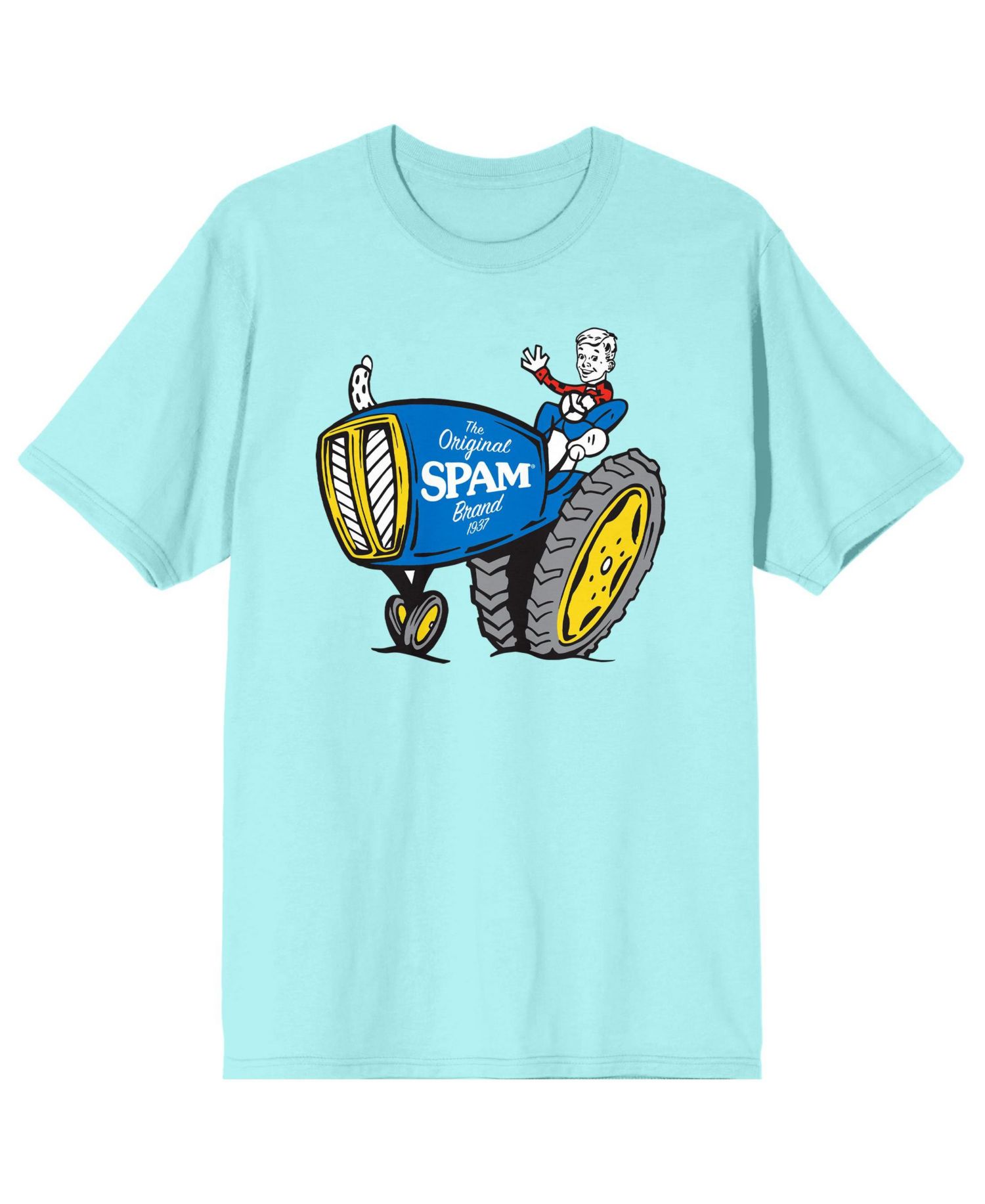 Men's The Original 1937 Boy and Tractor Celadon T-Shirt-Large