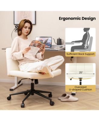 Stylish Rolling Office Chair Without Arms, Ideal for Small Home Workspaces