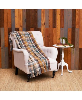 Aspen Plaid Cotton Accent Throw Blanket 50" x 60"