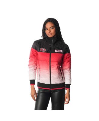 The Wild Collective - Women's Scarlet San Francisco 49ers Ombre Full-Zip Puffer Jacket