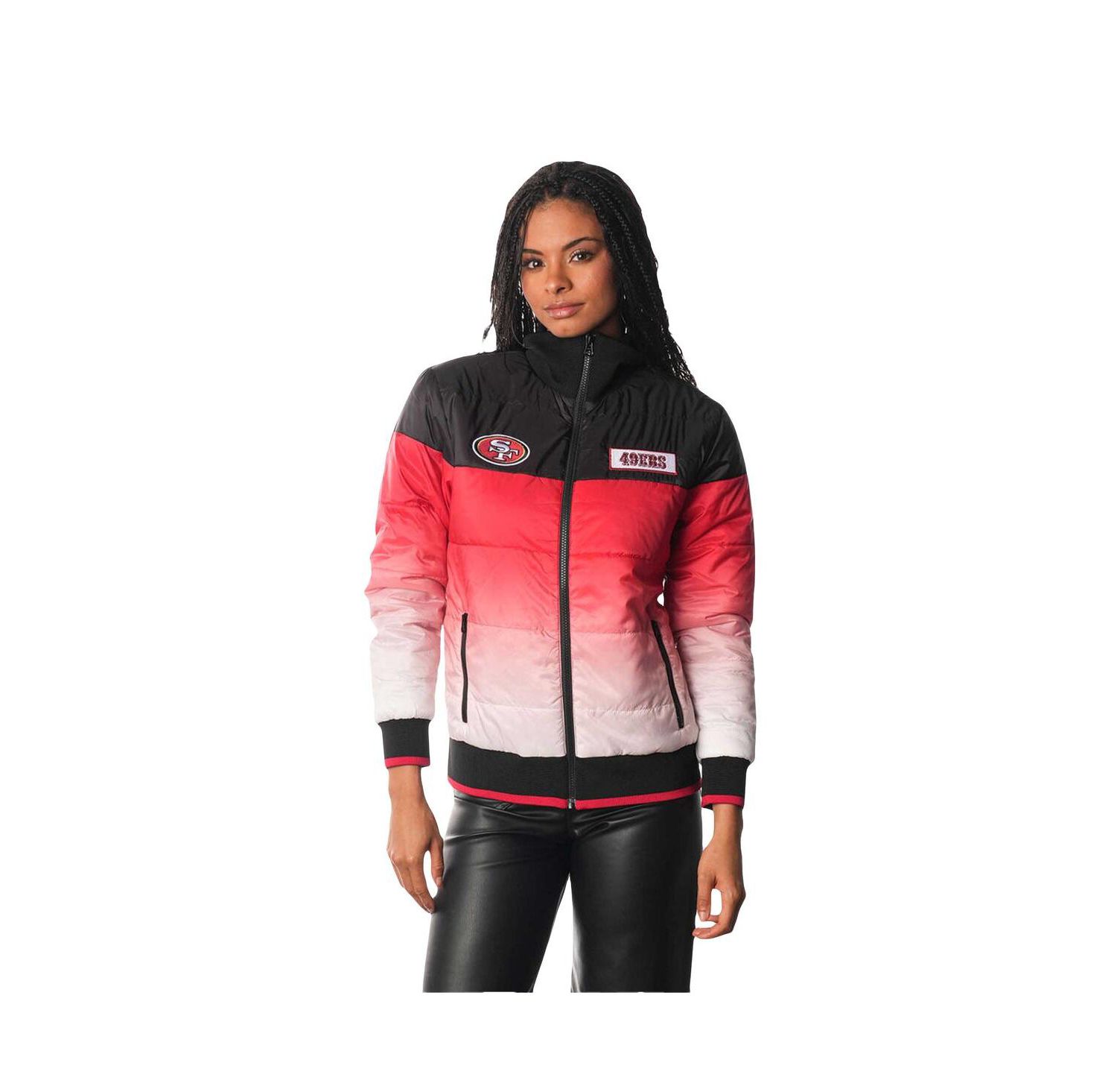 Women's Scarlet San Francisco 49ers Ombre Full-Zip Puffer Jacket
