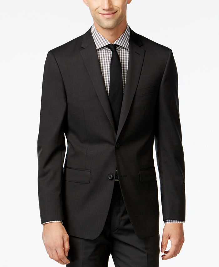 DKNY Black Pindot Jacket Extra Slim Fit - Macy's