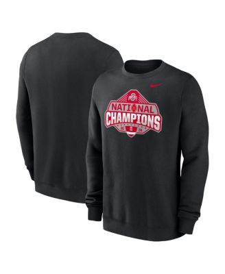 Nike - Men's Black Ohio State Buckeyes College Football Playoff 2024 National Champions Logo Pullover Sweatshirt