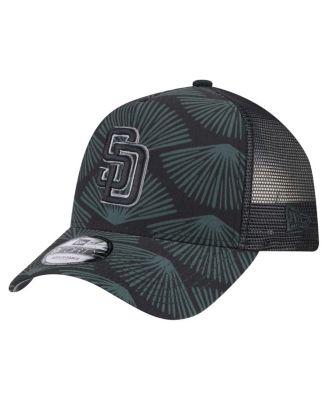New Era - Men's Black San Diego Padres 9FORTY A-Frame Trucker Adjustable Hat