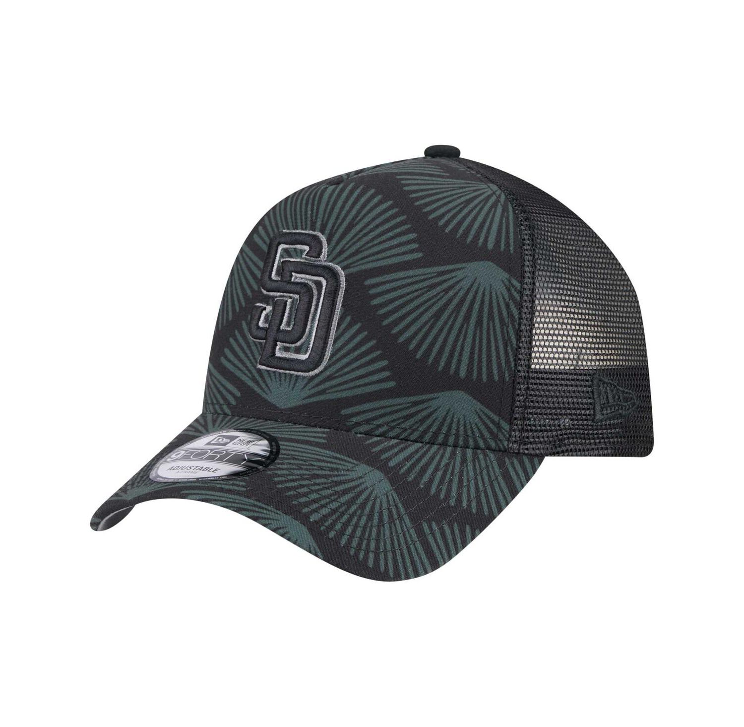 Men's Black San Diego Padres 9FORTY A-Frame Trucker Adjustable Hat