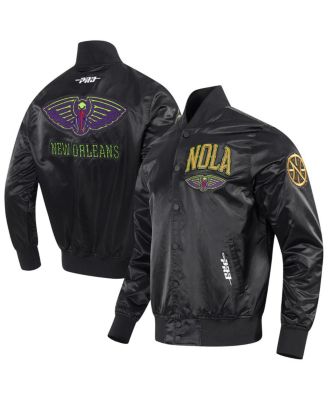 Pro Standard - Men's Black New Orleans Pelicans 2024/25 City Edition Chenille Applique Satin Jacket