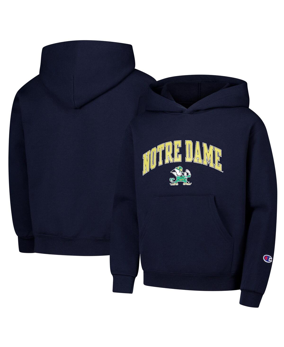 Champion Big Boys And Girls Navy Notre Dame Fighting Irish Campus Pullover Hoodie In Navy