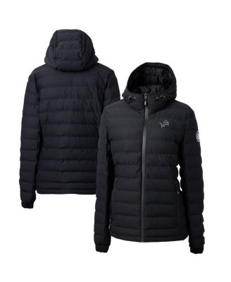 Cutter & Buck - Women's Black Detroit Lions Mission Ridge Eco Insulated Full-Zip Hoodie Puffer Jacket