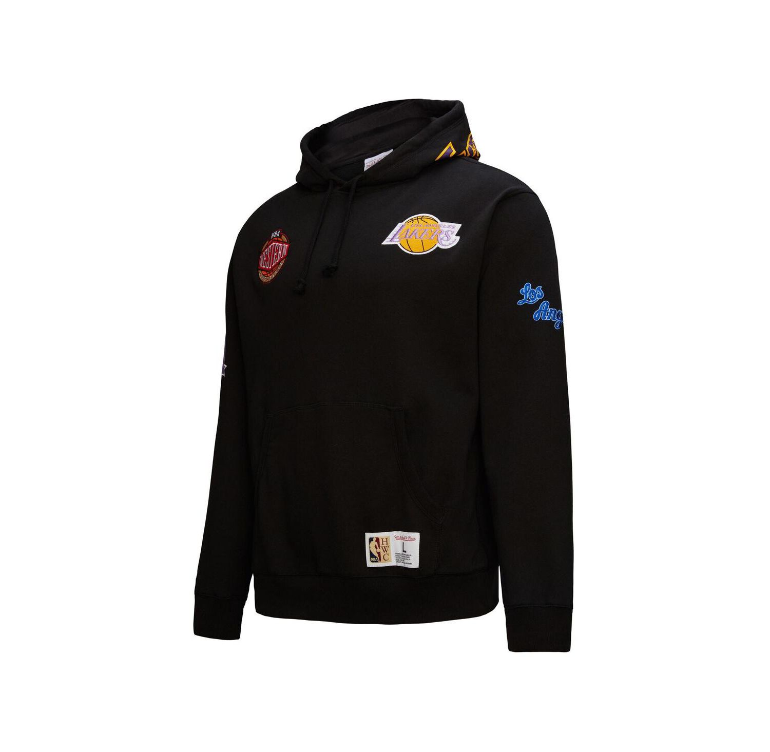 Men's Black Los Angeles Lakers Hardwood Classics Blackout Collection Pullover Hoodie