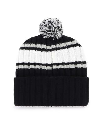 Men's Black Chicago White Sox Plateau Cuffed Knit Hat with Pom