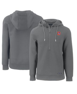 Cutter & Buck - Men's Gray Denver Broncos Throwback Roam Eco Half-Zip Pullover Hoodie