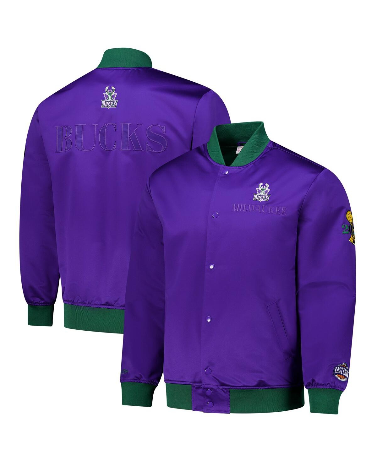 Mitchell & Ness Men's Purple Milwaukee Bucks Hardwood Classics Team Og 3.0 Lightweight Satin Full-snap Jacket In Purple