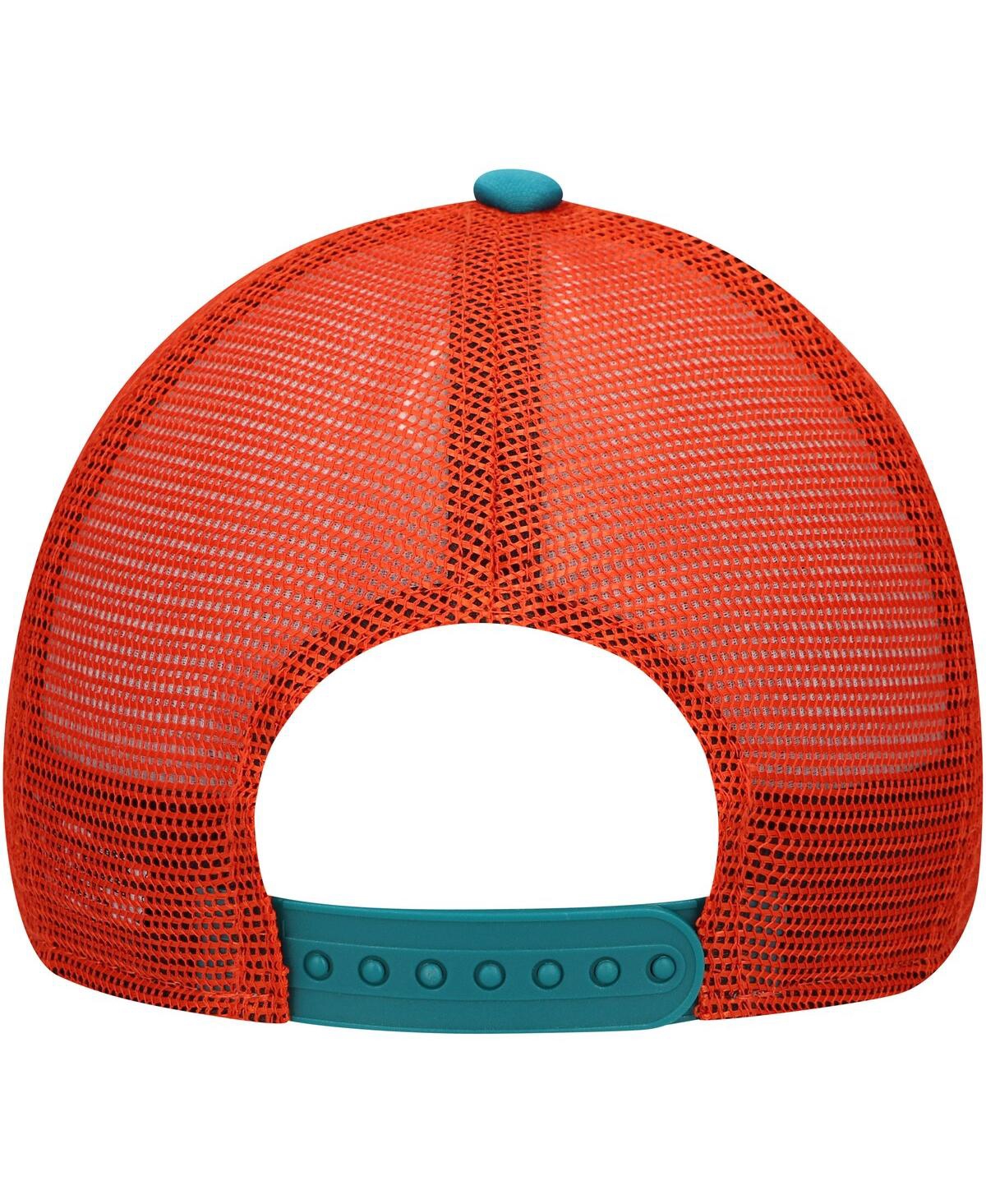 New Era Big Boys And Girls Aqua Miami Dolphins A-frame 9forty Trucker Adjustable Hat In Aqua