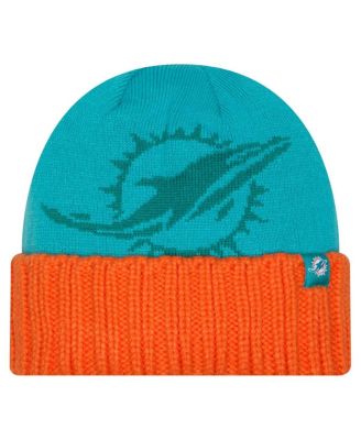 New Era - Men's Aqua Miami Dolphins Oversize Cuffed Knit Hat