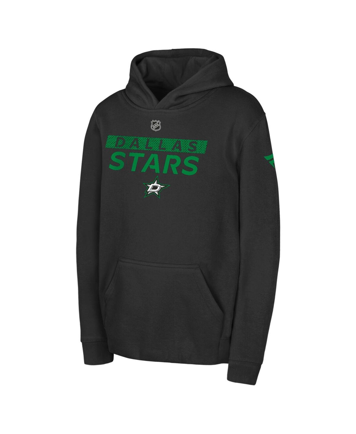 Outerstuff Big Boys And Girls Black Dallas Stars Authentic Pro Wordmark Fleece Pullover Hoodie In Black