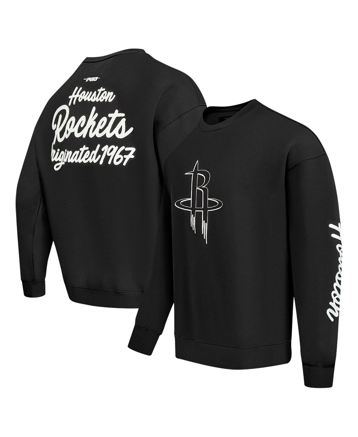 Men's Black Houston Rockets Paint the City Drop Shoulder Sweatshirt - Black