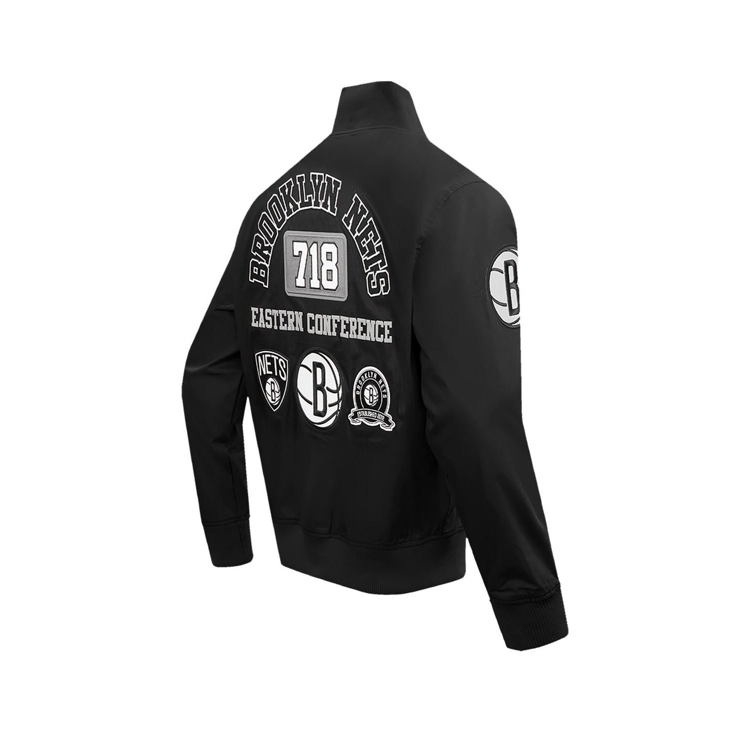 Men's Black Brooklyn Nets Area Code Twill Full-Zip Jacket
