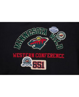 Women's Black Minnesota Wild Area Code Cropped Pullover Sweatshirt
