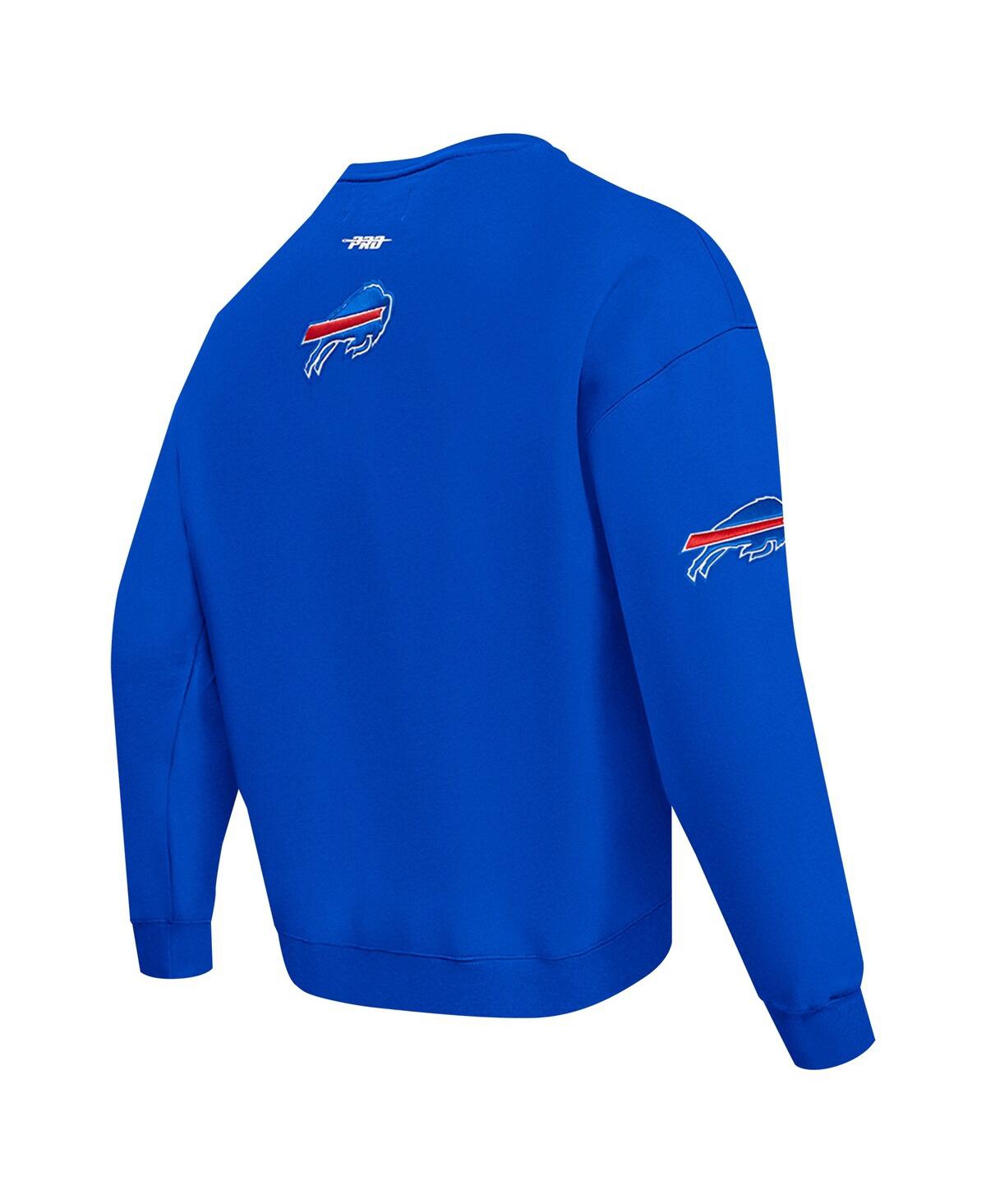 PRO STANDARD MEN'S ROYAL BUFFALO BILLS TURN IT UP DROP SHOULDER PULLOVER SWEATSHIRT 