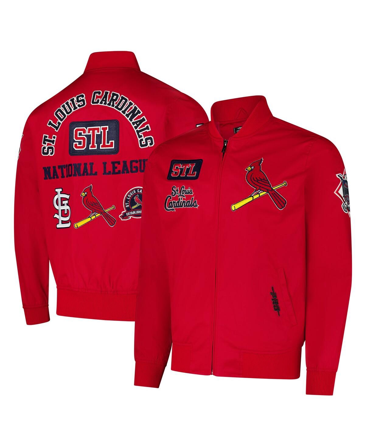 Pro Standard Men's Red St. Louis Cardinals Area Code Twill Full-zip Jacket In Red
