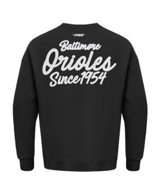 Men's Black Baltimore Orioles Paint The City Dropped Shoulder Pullover Sweatshirt