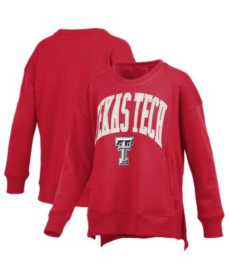 Pressbox - Women's Red Texas Tech Red Raiders Pocketed Arch Pullover Sweatshirt