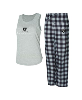 Concepts Sport - Women's Gray/Black Las Vegas Raiders Petition Tank Top and Pants Sleep Set
