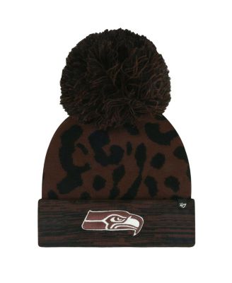 '47 Brand - Women's Brown Seattle Seahawks Cacao Cuffed Knit Hat with Pom