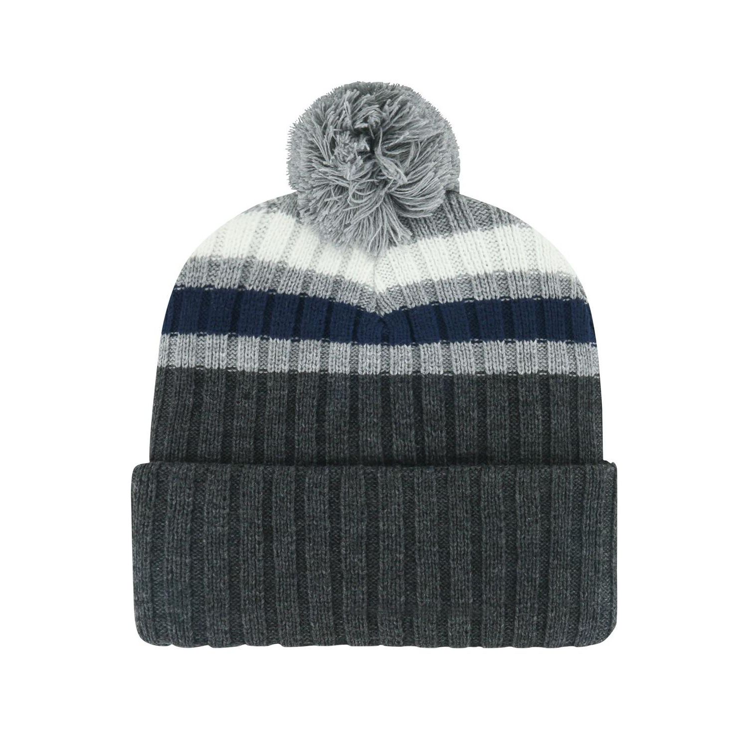 Men's Gray Toronto Maple Leafs Stack Patch Cuffed Knit Hat with Pom