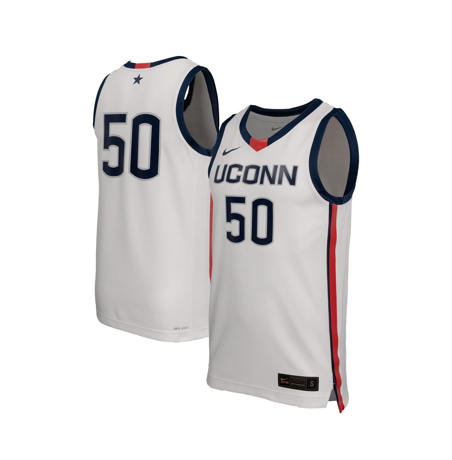 Мужской топ Nike White UConn Huskies Replica Basketball Jersey — фото 1