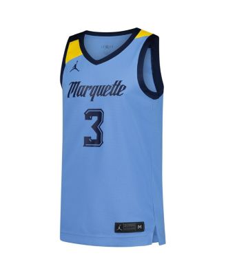 Men's 3 Blue Marquette Golden Eagles Replica Basketball Jersey