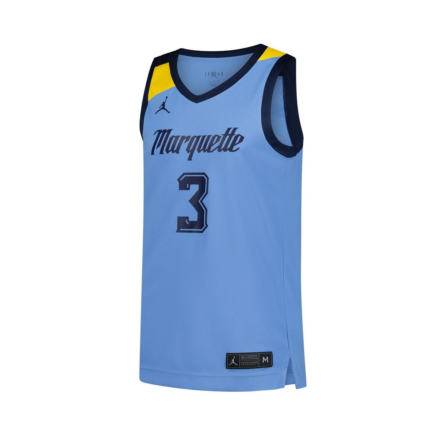 Men's 3 Blue Marquette Golden Eagles Replica Basketball Jersey
