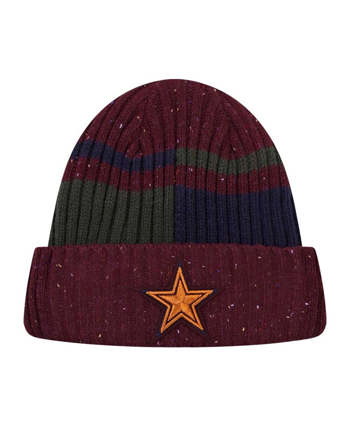 Shop Pro Standard Men's Burgundy Dallas Cowboys Speckled Cuffed Knit Hat