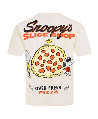 Men's Cream Peanuts Snoopy's Slice Shop T-Shirt