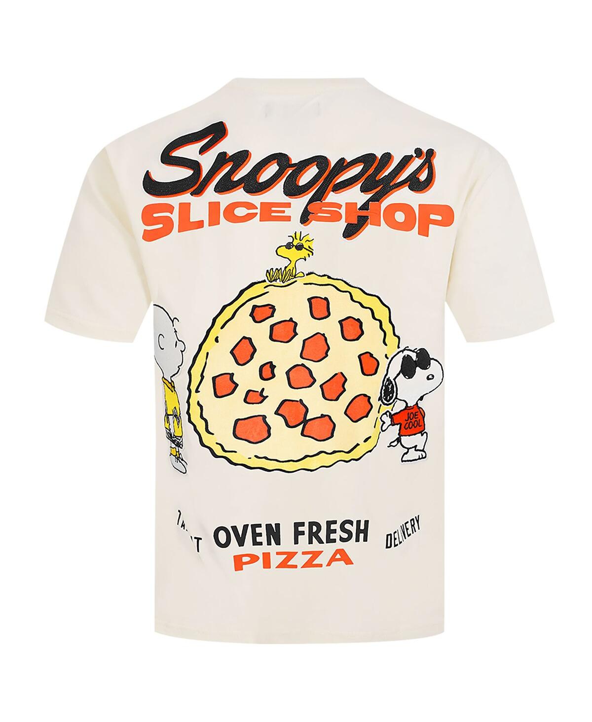 Freeze Max Men's Cream Peanuts Snoopy's Slice Shop T-shirt In Cream