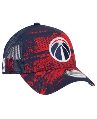 New Era - Men's Navy/Red Washington Wizards Tip Off A-Frame Trucker 9FORTY Adjustable Hat