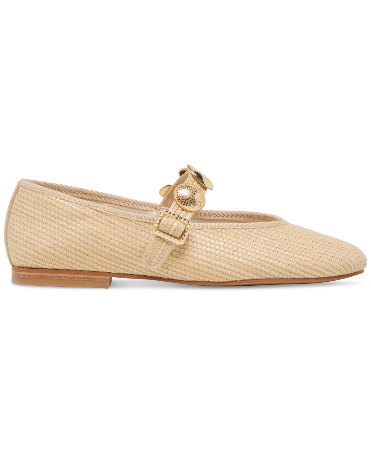 Dolce Vita Women's Relan Embellished Mary Jane Flats In Light Natural Raffia