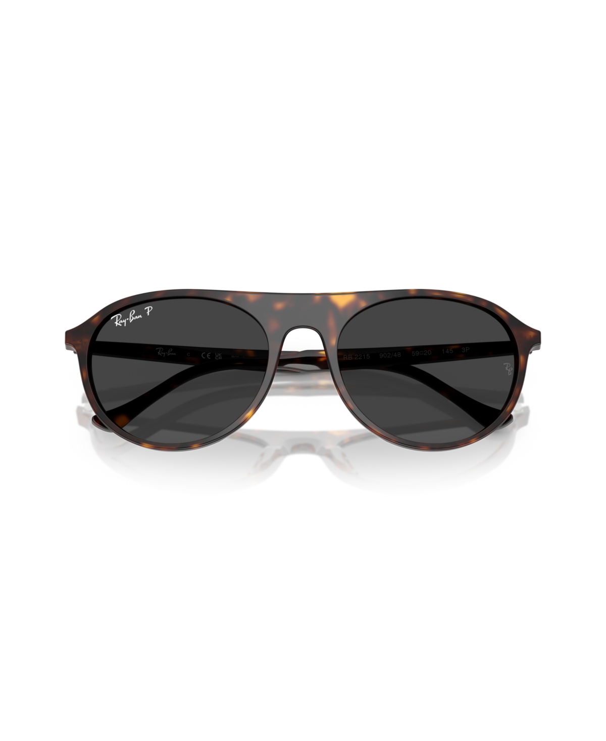 Ray Ban Unisex Polarized Sunglasses, Rb2215 In Havana