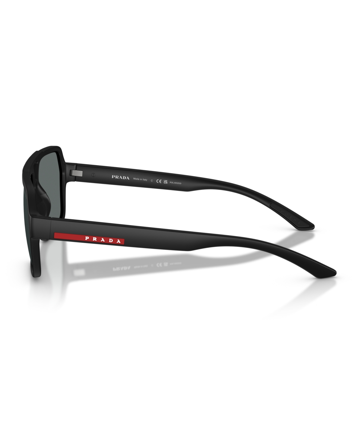 Prada Men's Polarized Sunglasses, Ps A06s In Black Rubbero