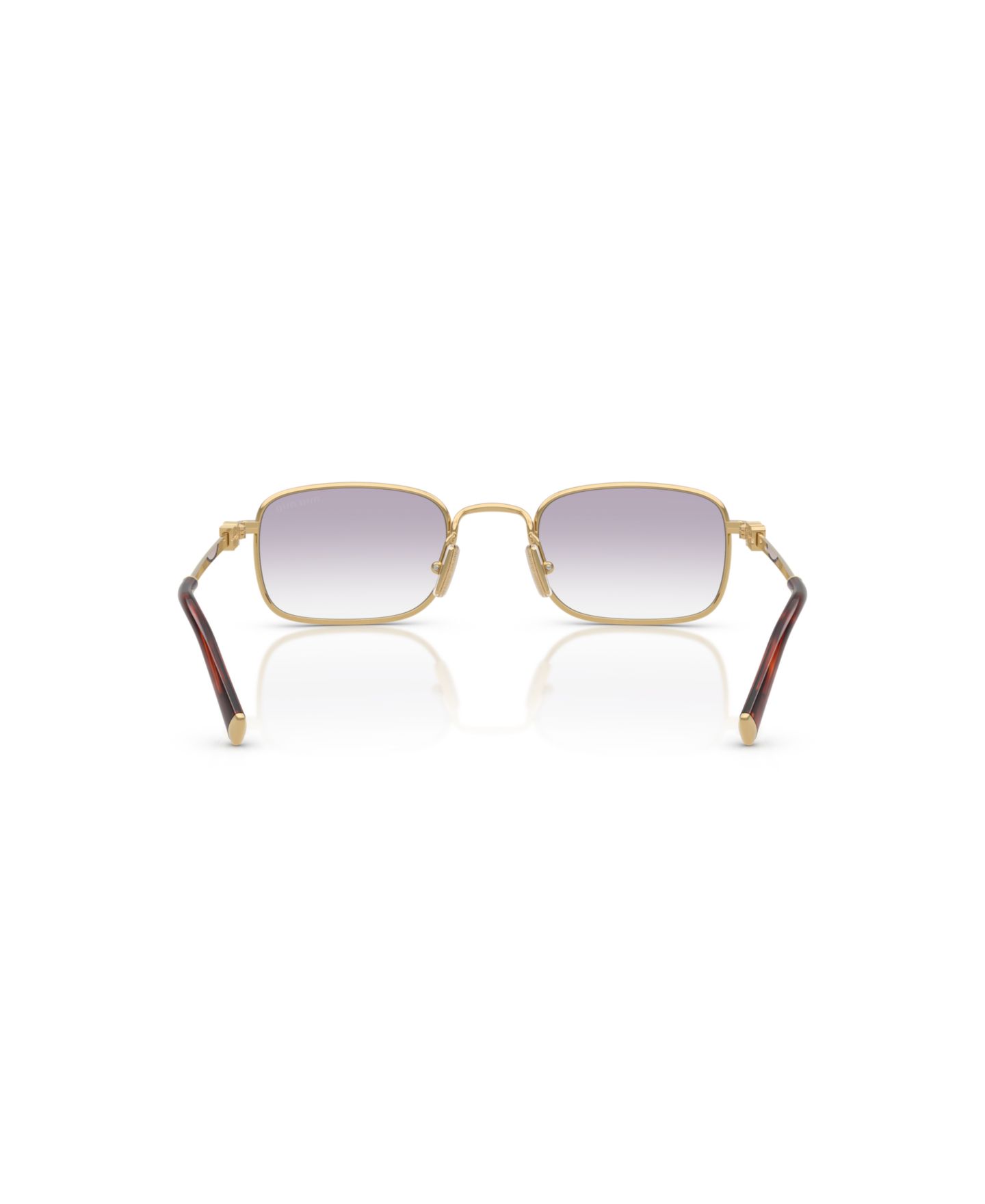 Женские солнцезащитные очки MIU MIU Rectangle Sunglasses, MU A53S, цвет: Золотой — фото 5
