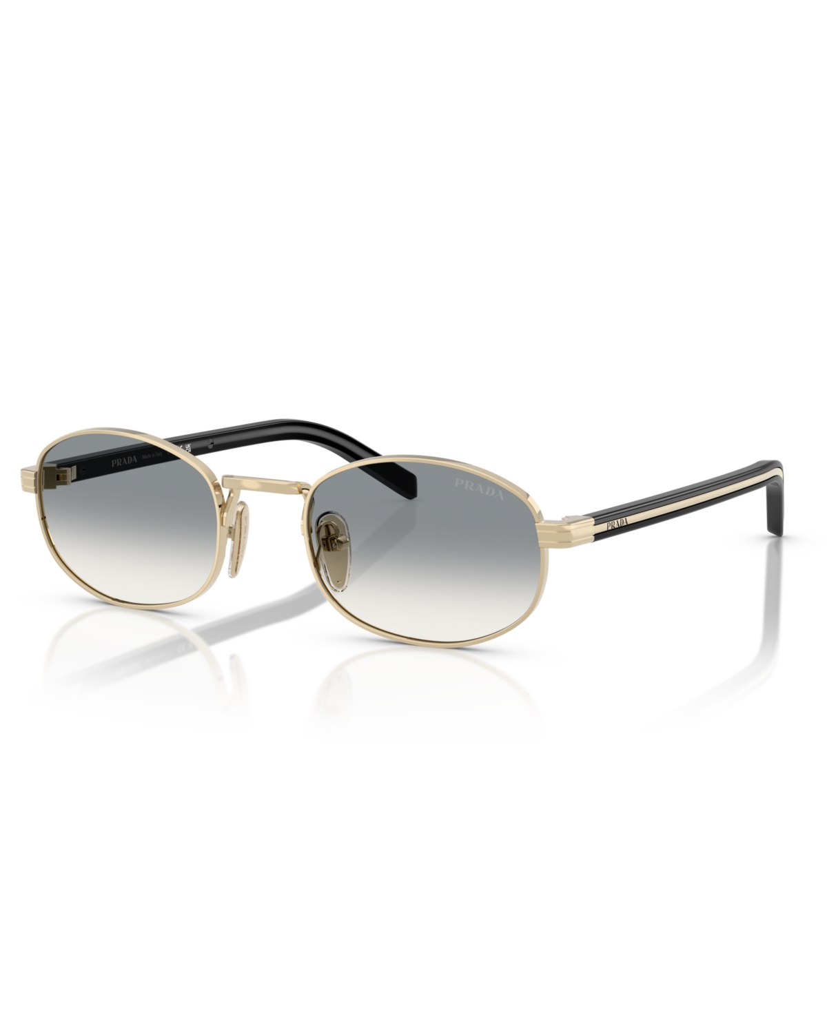 Prada Oval-frame Sunglasses In Pale Gold