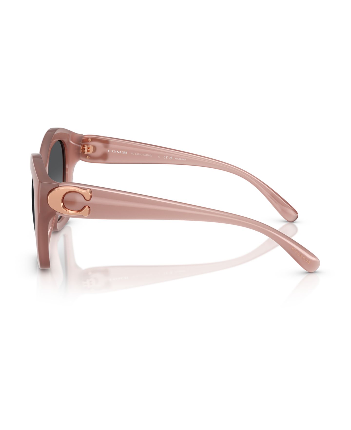 Женские солнцезащитные очки COACH Polarized Sunglasses, CAD31 HC8421U, цвет: Светло-бежевый — фото 4