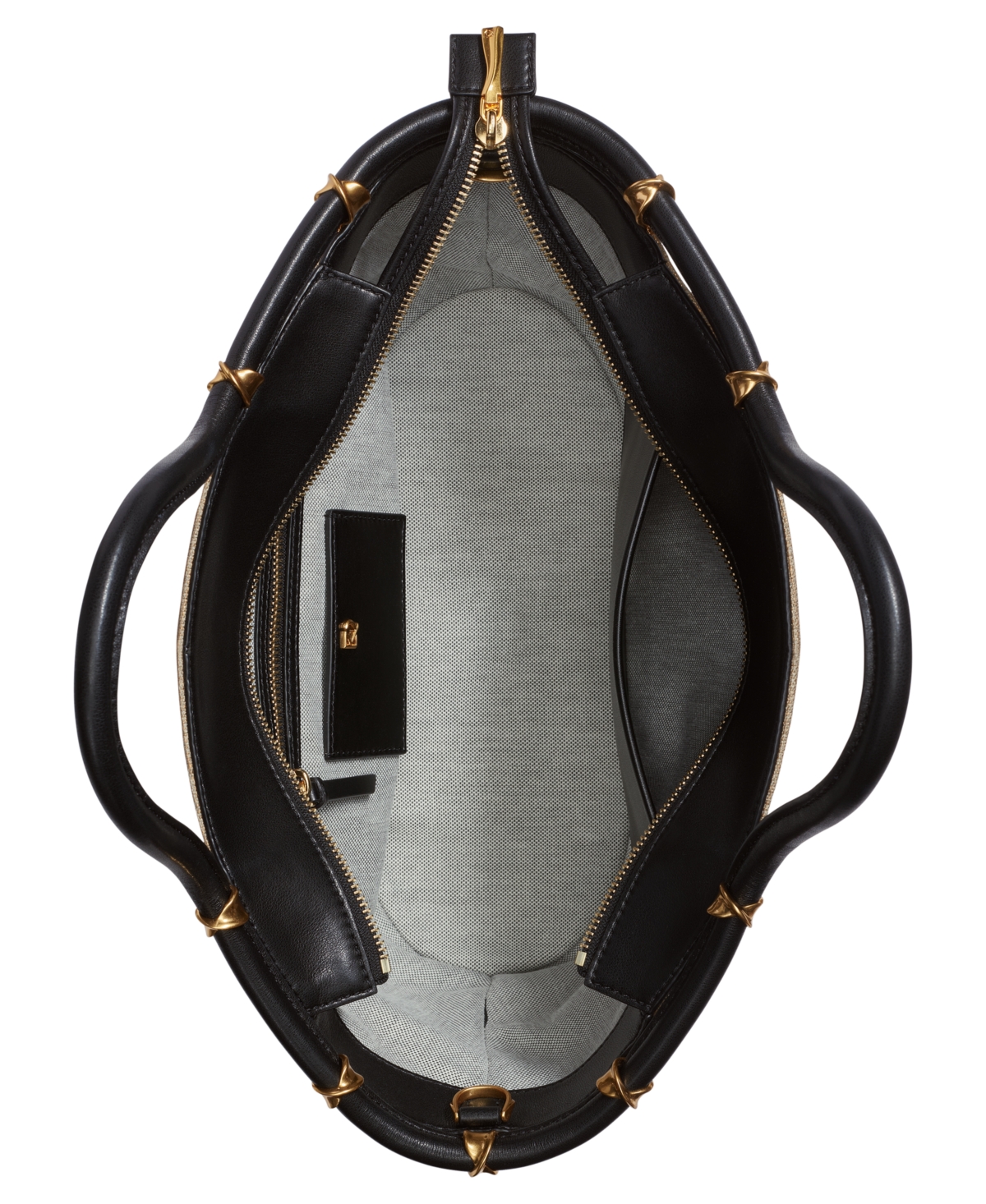 Donna Karan Chiffon Metallic Canvas Mini Satchel Bag In Gold