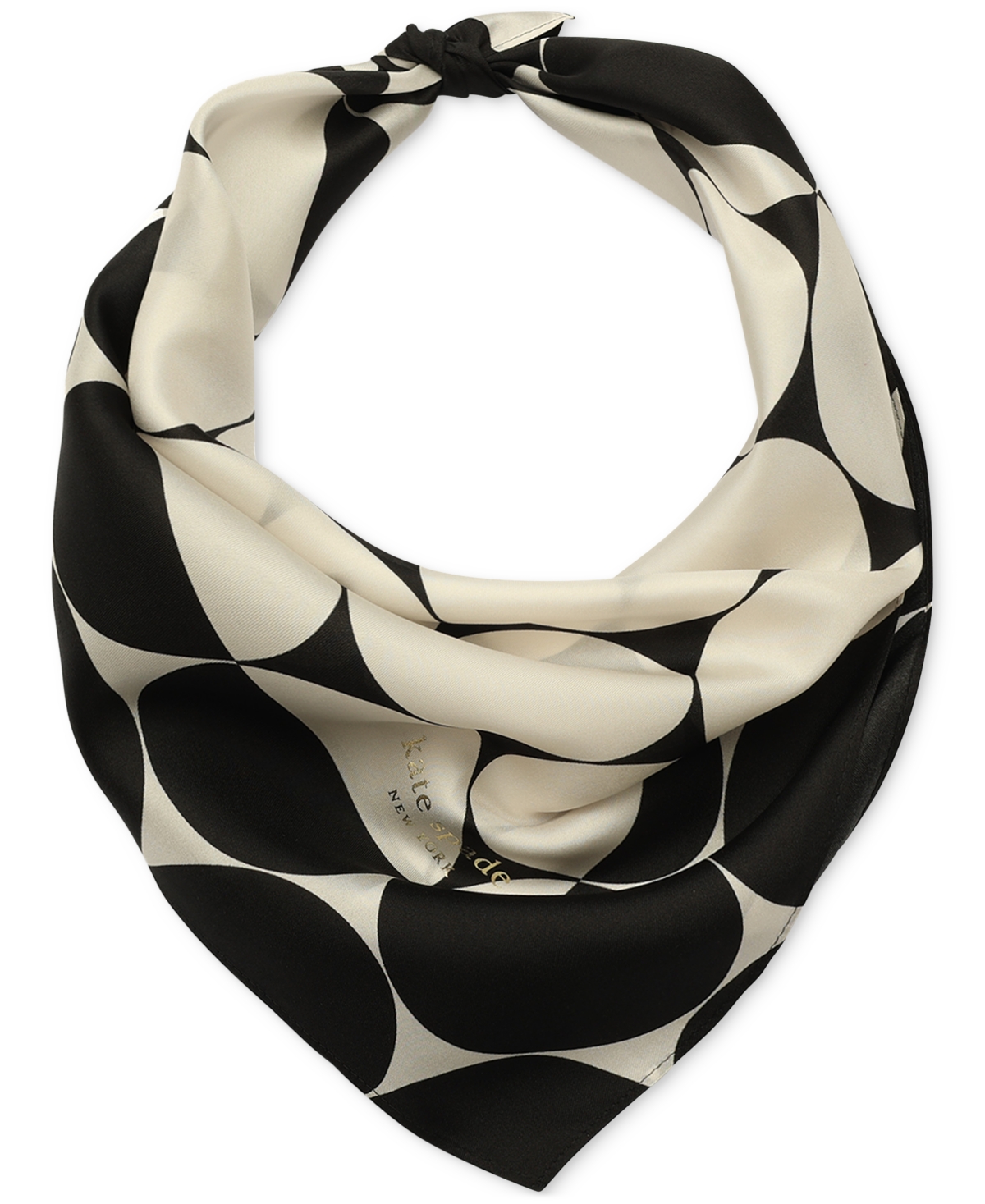 Shop Kate Spade Women's Seasonless Dot Bandana Scarf In Black Cream