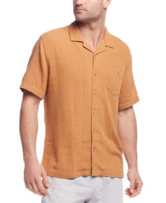 Men's Airtex Regular-Fit Textured Button-Down Camp Shirt